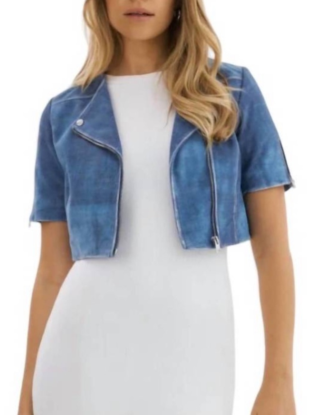 Lamarque Kirsi Cropped Leather Jacket Size S